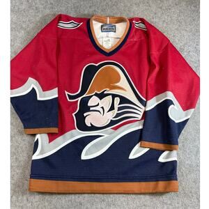 VINTAGE Bauer Milwaukee Admiral Youth Jersey Shirt Red AHL Hockey Sports L/XL